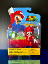 Load image into Gallery viewer, 2021 JAKKS Pacific Super Mario 4in Figure: PROPELLER MARIO (w/ 1-Up Mushroom)