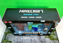Load image into Gallery viewer, 2024 Mattel Minecraft- DIAMOND LEVEL ZOMBIE (w/ Leather Armor &amp; Iron Shovel)