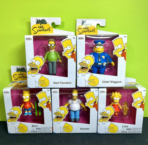 2024 JAKKS The Simpsons 2.5” Figs: HOMER, BART, LISA, NED FLANDERS, CHIEF WIGGUM