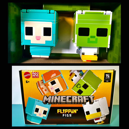 2024 Minecraft Flippin’ Figs 2-Pack: SHEEP & CHICKEN JOCKEY/CHICKEN