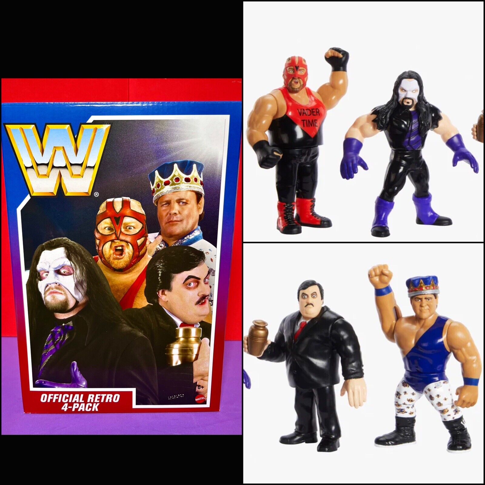2023 Mattel Creations WWE Retro 4-Pack Wave Figure Set