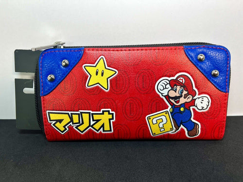 BioWorld Nintendo Super Mario - Mario Items Japanese Trifold Wallet Faux Leather
