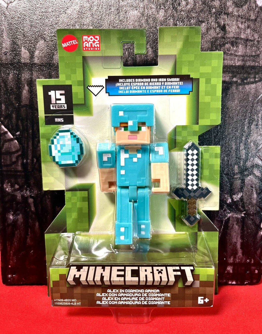 2024 Minecraft 15th Anniversary Figure: ALEX IN DIAMOND ARMOR (w/ Iron Sword)