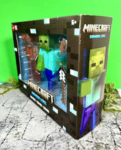 Load image into Gallery viewer, 2024 Mattel Minecraft- DIAMOND LEVEL ZOMBIE (w/ Leather Armor &amp; Iron Shovel)