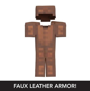 2024 Mattel Minecraft- DIAMOND LEVEL ZOMBIE (w/ Leather Armor & Iron Shovel)