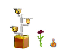 Load image into Gallery viewer, 2024 Minecraft 15th Anniversary Build-a-Portal Figures: BEES (w/ Honey Bottle)