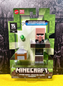 2024 Minecraft 15th Anniversary Figure: STONE MASON (w/ Stonecutter & Emerald)