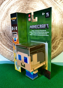 2024 Minecraft Flippin’ Figs - STEVE + IRON ARMOR STEVE 2-in-1 Figure