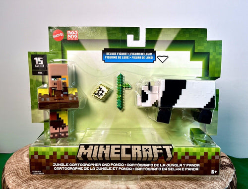 2024 Minecraft 15th Anniversary Figure 2-Pack: JUNGLE CARTOGRAPHER & PANDA