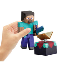 Load image into Gallery viewer, 2024 Mattel Minecraft- DIAMOND LEVEL STEVE (w Enchanted Table &amp; Enchanted Sword)