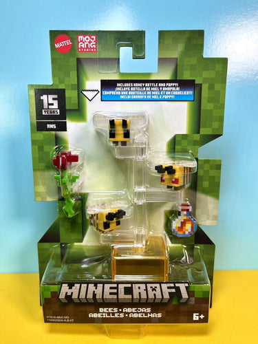 2024 Minecraft 15th Anniversary Build-a-Portal Figures: BEES (w/ Honey Bottle)