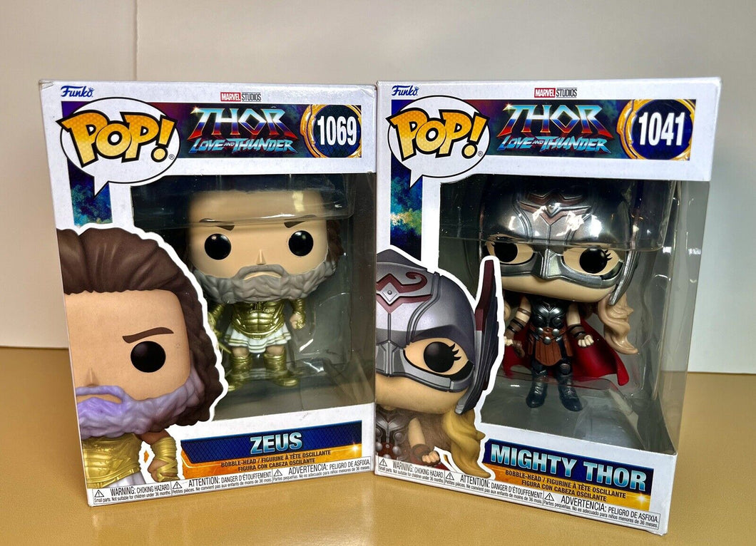 2022 Funko Pop! - Thor Love and Thunder - ZEUS (#1069) & MIGHTY THOR (#1041)