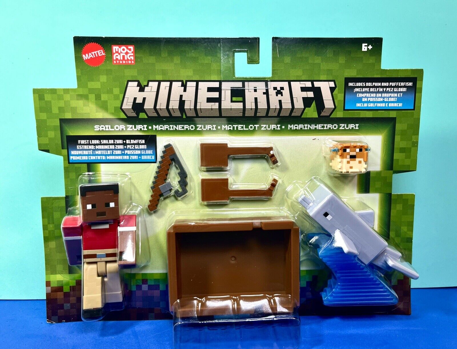 2024 Minecraft Figure 2-Pack: SAILOR ZURI and DOLPHIN (w: Boat