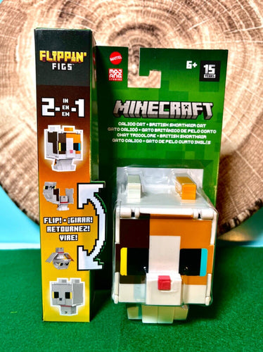 2024 Minecraft Flippin’ Figs - GALICO CAT + BRITISH SHORTHAIR CAT 2-in-1 Figure