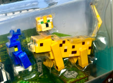 Load image into Gallery viewer, 2019 Minecraft Jungle Dwellers 3pk: PANDA, BLUE PARROT, and OCELOT Figures