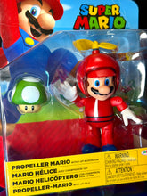 Load image into Gallery viewer, 2021 JAKKS Pacific Super Mario 4in Figure: PROPELLER MARIO (w/ 1-Up Mushroom)