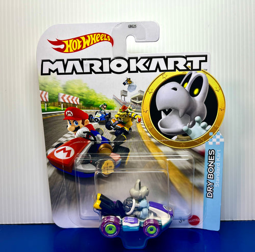 2020 Hot Wheels Mario Kart - DRY BONES (Standard Kart) Diecast Car