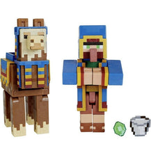 Load image into Gallery viewer, 2021 Minecraft Craft-A-Block Figure 2-Pack: WANDERING TRADER AND LLAMA