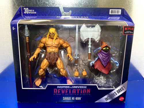 2022 Masters of the Universe: Revelation (Netflix) Figures- SAVAGE HE-MAN & ORKO