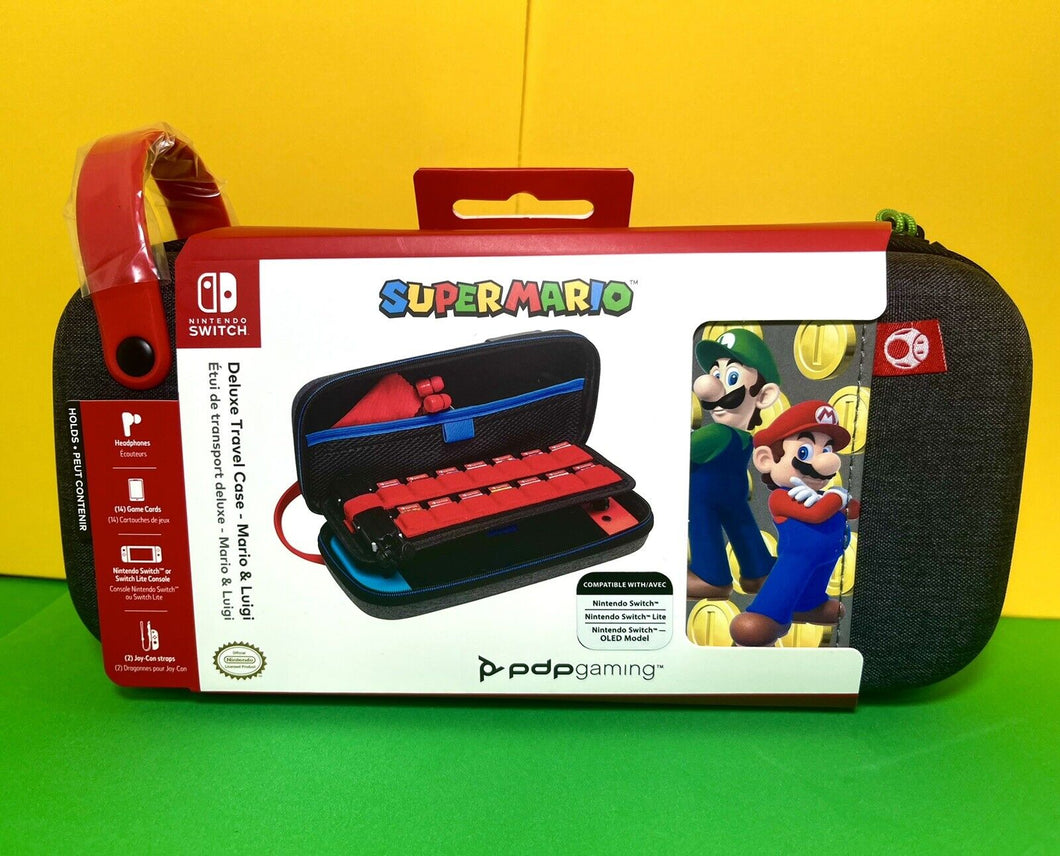 PDP Official Nintendo Switch MARIO & LUIGI Deluxe Travel Case- all Switch Models