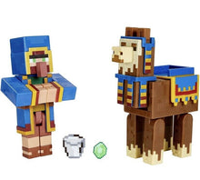 Load image into Gallery viewer, 2021 Minecraft Craft-A-Block Figure 2-Pack: WANDERING TRADER AND LLAMA