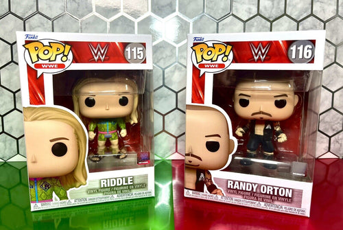 2022 Funko Pop! WWE - MATT RIDDLE (#115) & RANDY ORTON (#116) - RK-BRO Figures