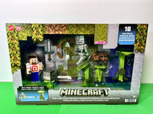 Load image into Gallery viewer, 2023 Minecraft - Drip Leaf Cave Parkour Set w/ Steve, Skeleton &amp; Brown Axolotl