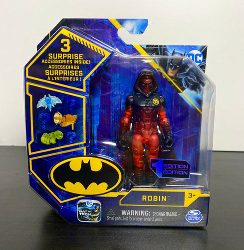 2022 Spin Master DC- The Caped Crusader 4in Figure: ROBIN (Red Suit, Super Rare)