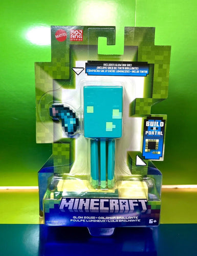 2023 Minecraft Build-a-Portal Action Figure: GLOW SQUID (w/ Glow Ink Sac)