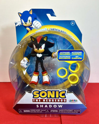 2023 JAKKS Pacific Sonic The Hedgehog Action Figure: SHADOW (w/ 3 Rings)