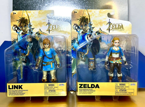 2023 JAKKS World of Nintendo - Breath of the Wild - LINK & ZELDA Figure Bundle!