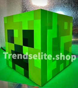 Minecraft Green Creeper Mini Fridge w/Ambient LED Lighting (6.7L, Up To 9 Cans)