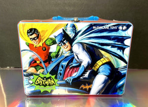2022 Mcfarlane Batman Retro 1966 TV Series Tin Lunchbox w/ 4 Action Figures Excl
