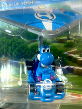 Load image into Gallery viewer, 2022 Hot Wheels Mario Kart: LIGHT-BLUE YOSHI Pipe Frame + Super Glider Car