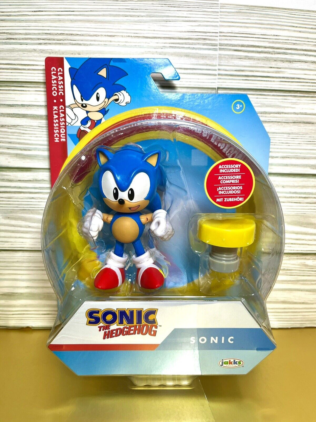 2022 JAKKS Pacific Sonic The Hedgehog Figure: CLASSIC SONIC (Smiling, w/ Spring)