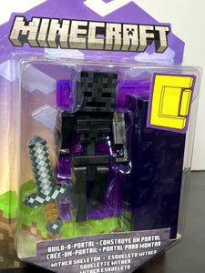 2022 Minecraft Build-a-Portal Action Figure: WITHER SKELETON (w/ Iron Sword)