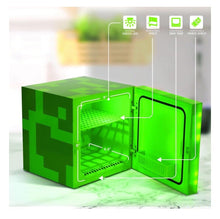 Load image into Gallery viewer, Minecraft Green Creeper Mini Fridge w/Ambient LED Lighting (6.7L, Up To 9 Cans)