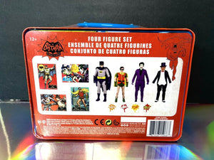 2022 Mcfarlane Batman Retro 1966 TV Series Tin Lunchbox w/ 4 Action Figures Excl