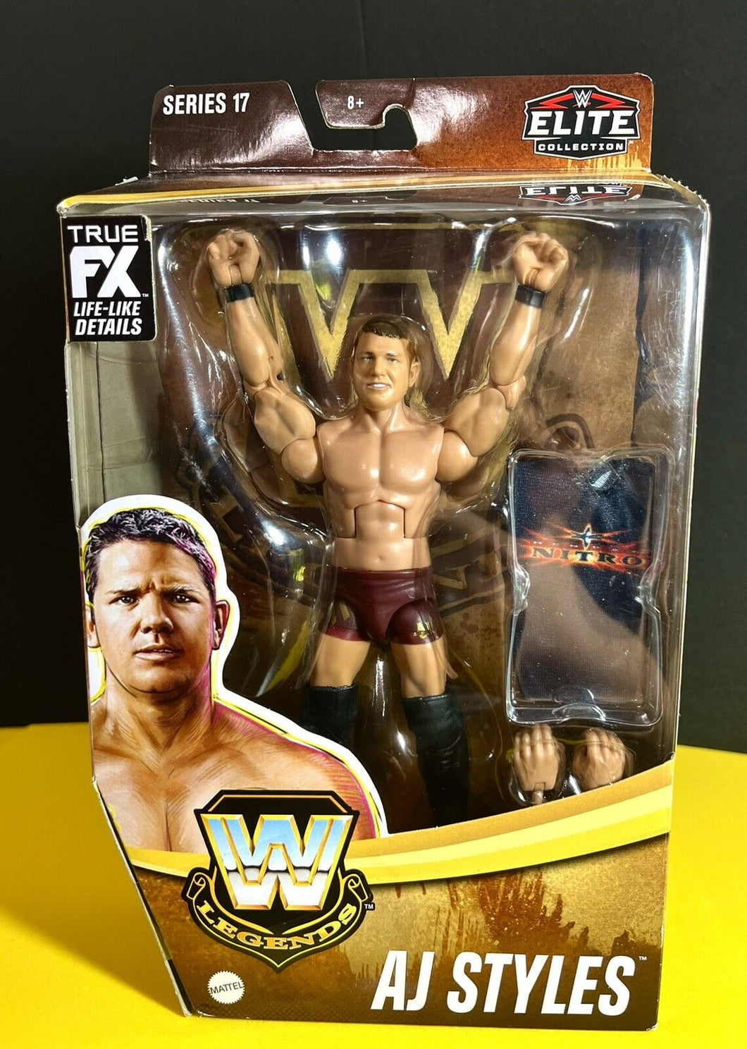 2023 WWE Elite Collection Legends Series 17 Figure: AJ STYLES (WCW, 2001)