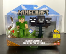 Load image into Gallery viewer, 2021 Minecraft Craft-A-Block Figure 2-Pack: ALEX VS. WITHER