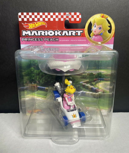 NEW 2021 Hot Wheels Mario Kart: PEACH B-DASHER + PEACH PARASOL Die-Cast Car
