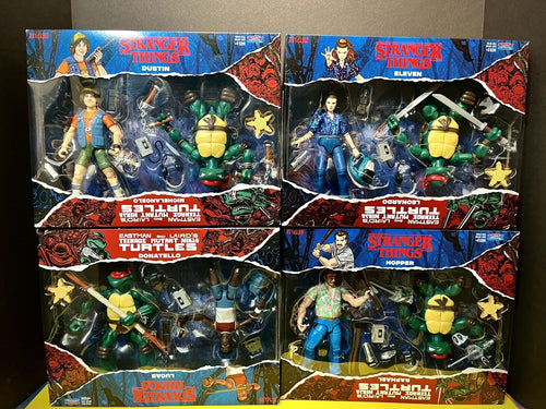 2023 Playmates TMNT x Stranger Things Action Figure 2-Pack Complete Set!