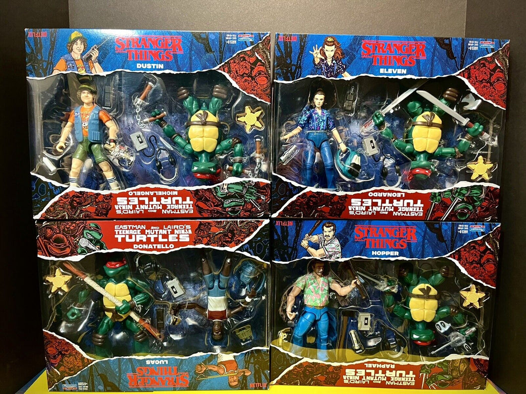 2023 Playmates TMNT x Stranger Things Action Figure 2-Pack Complete Set!