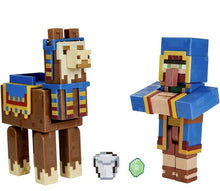 Load image into Gallery viewer, 2021 Minecraft Craft-A-Block Figure 2-Pack: WANDERING TRADER AND LLAMA