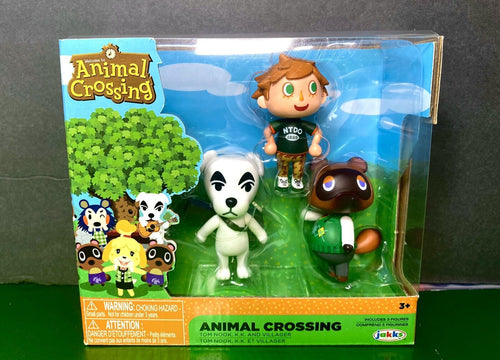 2021 JAKKS Animal Crossing Figure 3-Pack: Tom Nook, K.K. Slider, & Villager