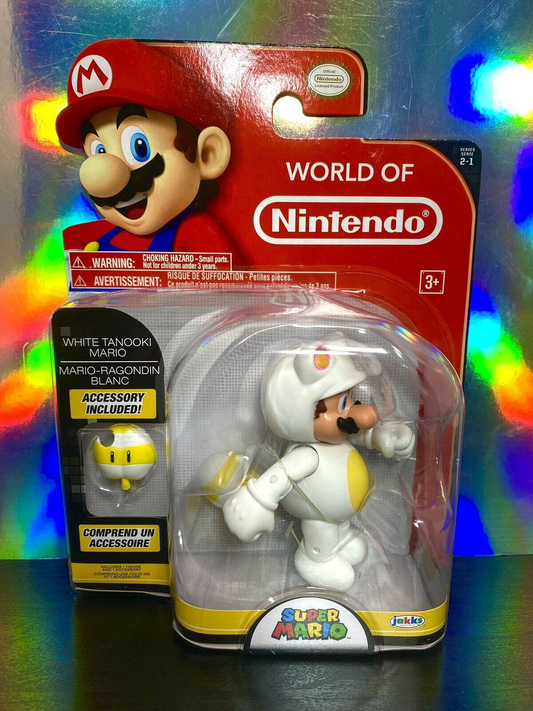 2016 JAKKS Pacific World of Nintendo Action Figure: WHITE TANOOKI MARIO