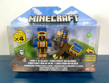 Load image into Gallery viewer, 2021 Minecraft Craft-A-Block Figure 2-Pack: WANDERING TRADER AND LLAMA