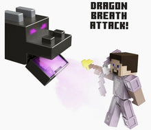 Load image into Gallery viewer, 2021 Mattel Minecraft - Ultimate Ender Dragon Figure w/ Enchanted Armor Steve!