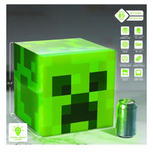 Load image into Gallery viewer, Minecraft Green Creeper Mini Fridge w/Ambient LED Lighting (6.7L, Up To 9 Cans)