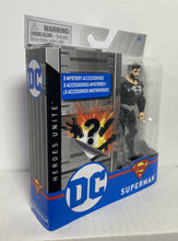 Load image into Gallery viewer, 2020 DC Heroes Unite Action Figure: SUPERMAN (BLACK SUIT) 4&quot; Action Figure